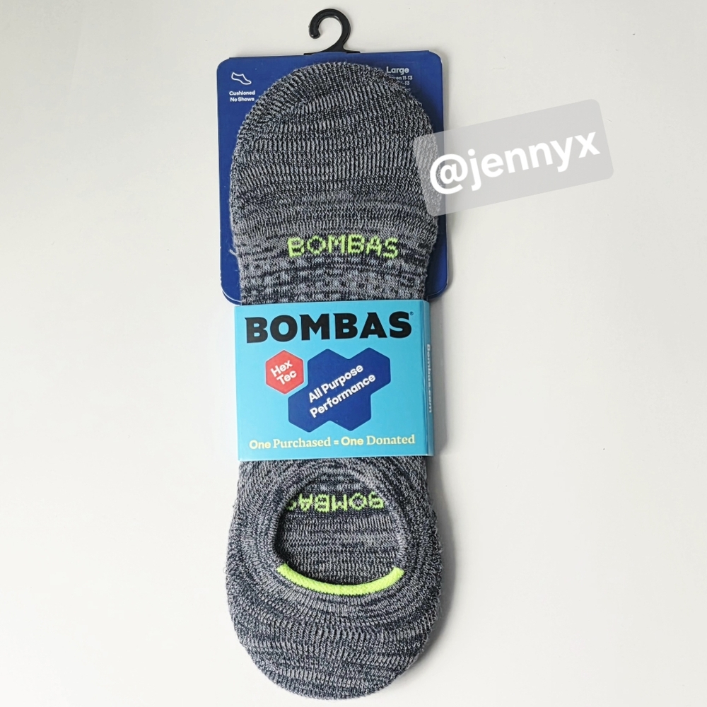 NEW Bombas Hex Tec Cushioned No Shows Socks
